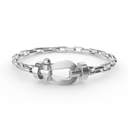 [⭐Clover Jewelry]FORCE LARGE HORSESHOE CLASP  METAL BRACELET