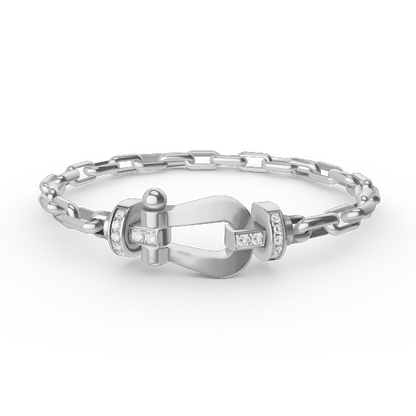 [⭐Clover Jewelry]FORCE LARGE HORSESHOE CLASP  METAL BRACELET