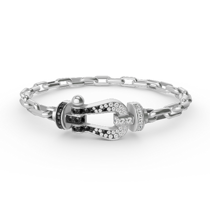 [⭐Clover Jewelry]FORCE LARGE HORSESHOE CLASP  METAL BRACELET