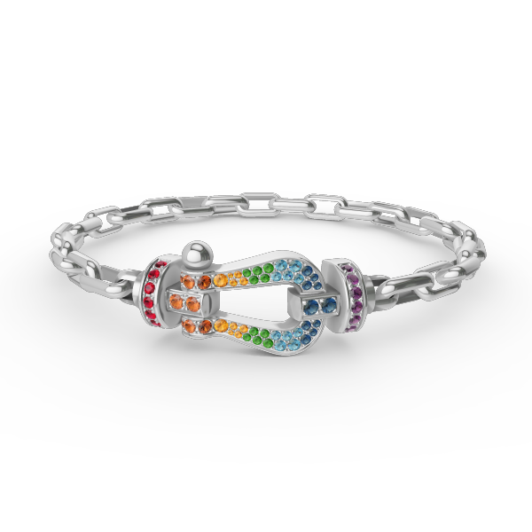 [⭐Clover Jewelry]FORCE LARGE HORSESHOE CLASP  METAL BRACELET