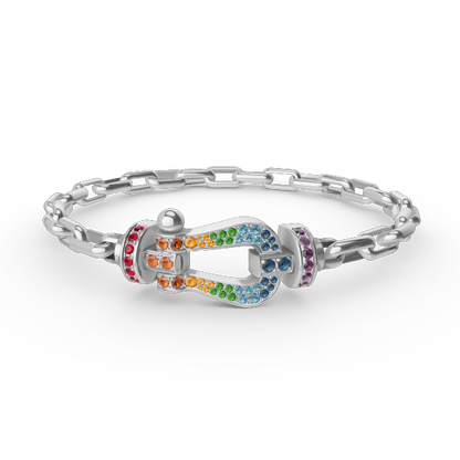 [⭐Clover Jewelry]FORCE LARGE HORSESHOE CLASP  METAL BRACELET