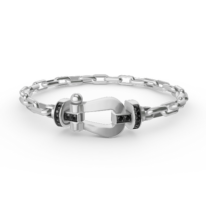 [⭐Clover Jewelry]FORCE LARGE HORSESHOE CLASP  METAL BRACELET