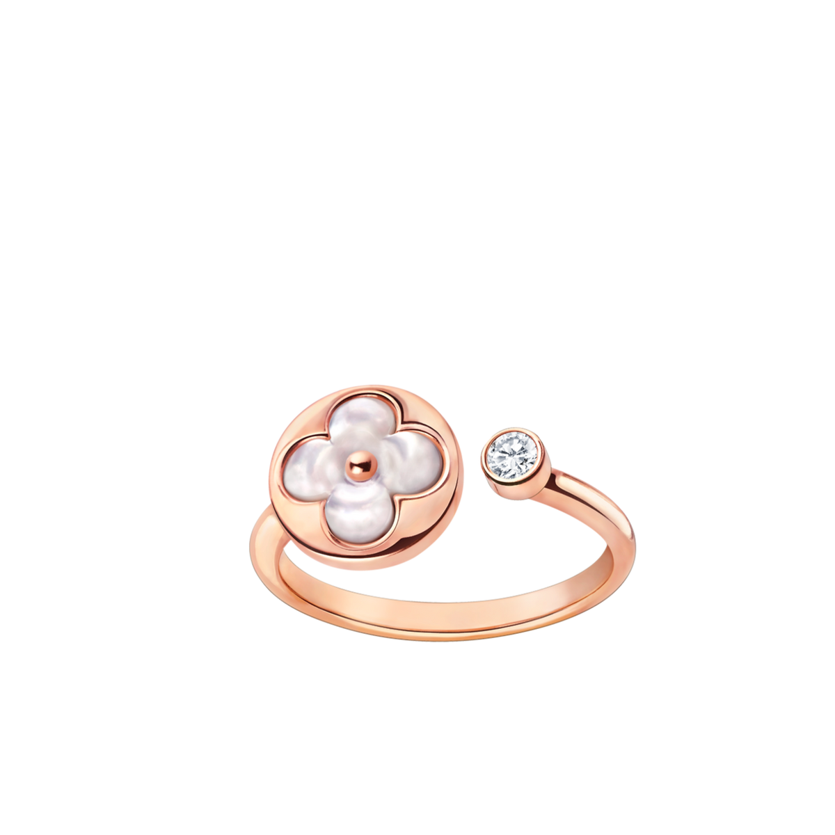 [⭐Clover Jewelry]SUN 1 DIAMOND PINK MOP RING