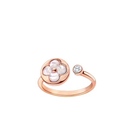 [⭐Clover Jewelry]SUN 1 DIAMOND PINK MOP RING