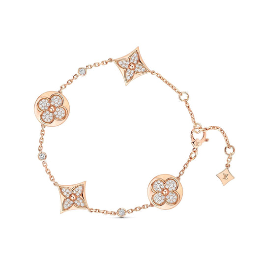 [⭐Clover Jewelry]STAR AND SUN 4 MOTIFS GOLD DIAMONDS BRACELET