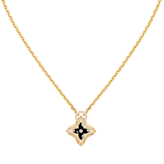 [⭐Clover Jewelry]STAR PEDANT PINK GOLD DIAMOND NECKLACE