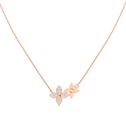 [⭐Clover Jewelry]STAR BLOSSOM NECKLACE PINK GOLD DIAMONDS