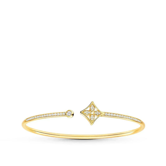 [⭐Clover Jewelry]IDYLLE GOLD OPEN BRACELET DIAMOND PAVED