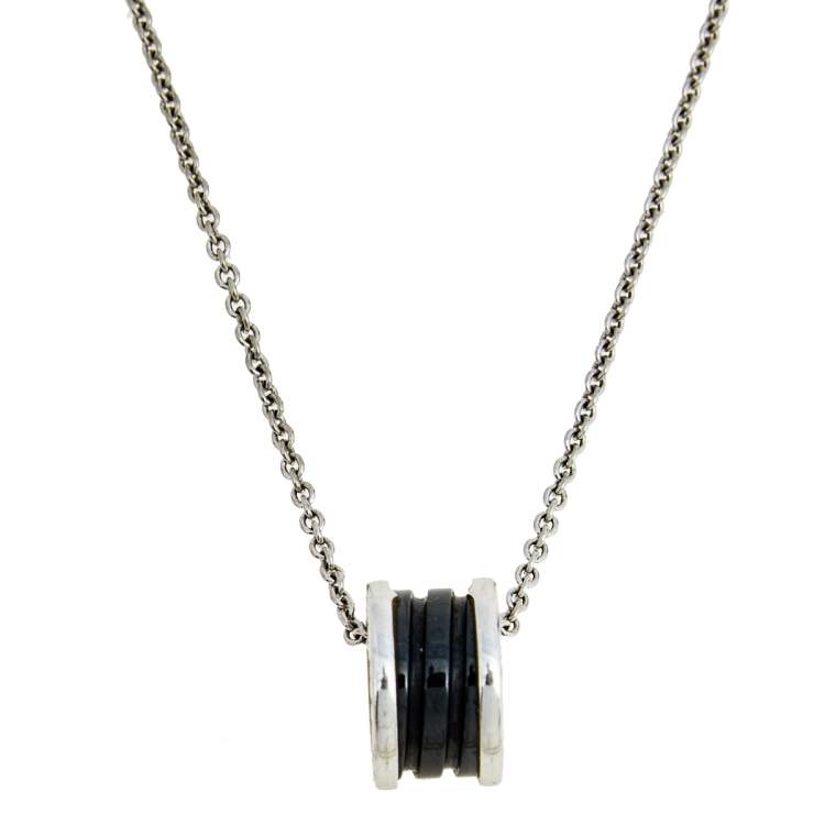 [⭐Clover Jewelry]ZERO 1 BLACK CERAMIC SILVER NECKLACE