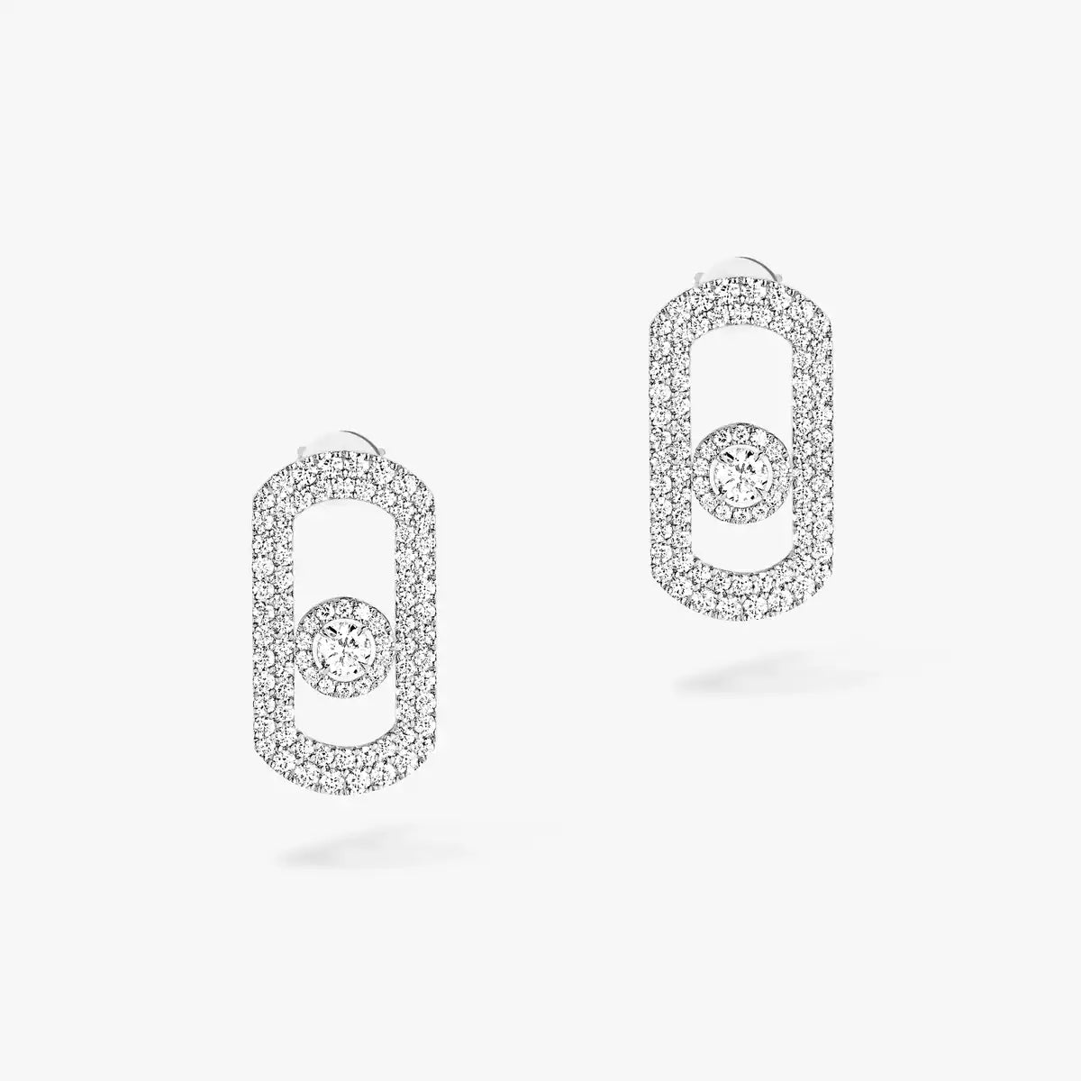 [⭐Clover Jewelry]So Move Pave_-Set Diamond Earrings in Silver