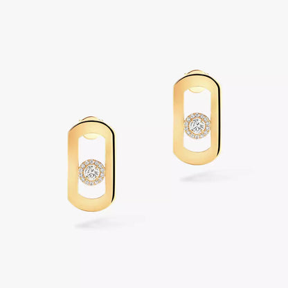 [⭐Clover Jewelry]So Move Diamond Earrings in Yellow Gold