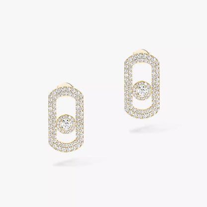 [⭐Clover Jewelry]So Move Pave_-Set Diamond Earrings in Silver