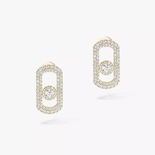[⭐Clover Jewelry]So Move Pave_-Set Diamond Earrings in Silver