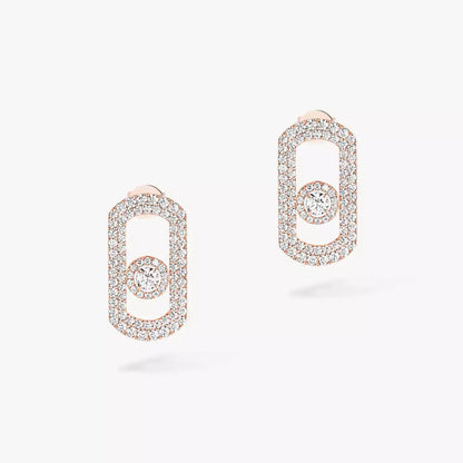 [⭐Clover Jewelry]So Move Pave_-Set Diamond Earrings in Silver