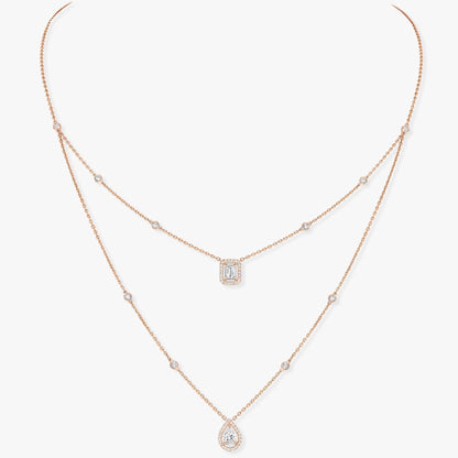 [⭐Clover Jewelry]MY TWIN 2 ROW DIAMOND NECKLACE