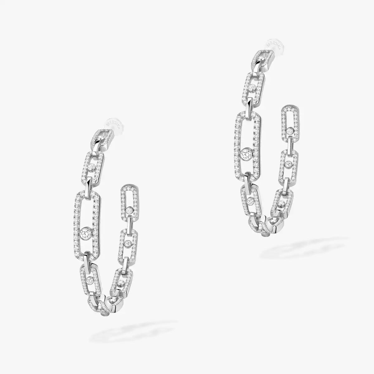 [[⭐Clover Jewelry]Move Link Diamond Hoop Earrings
