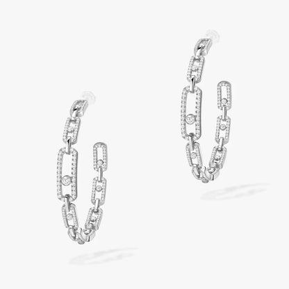 [[⭐Clover Jewelry]Move Link Diamond Hoop Earrings
