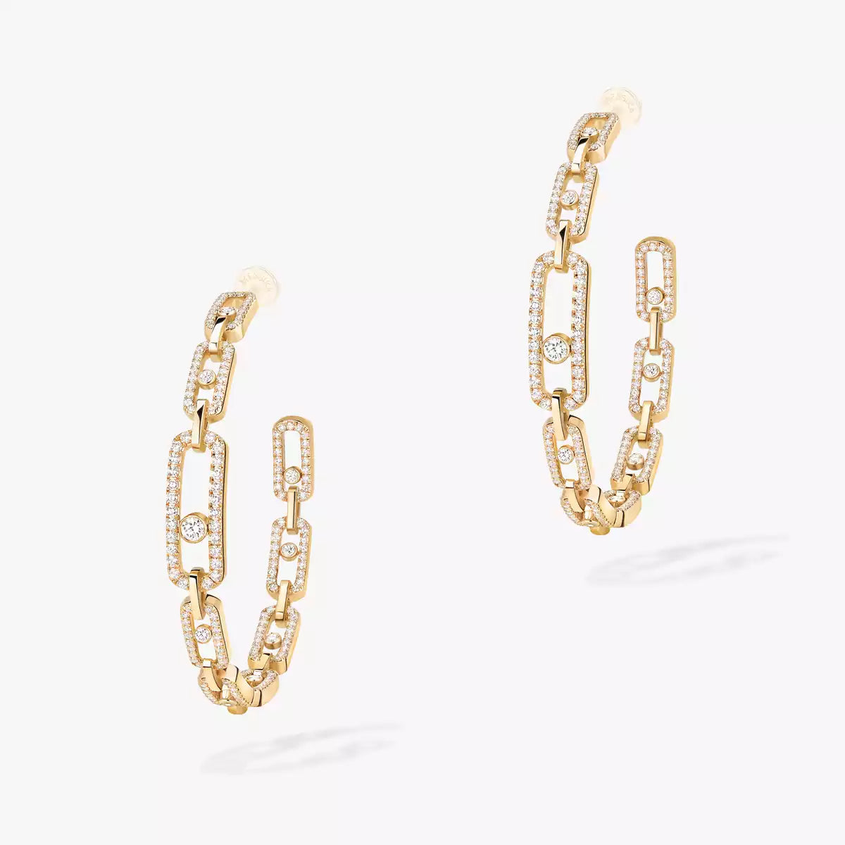 [[⭐Clover Jewelry]Move Link Diamond Hoop Earrings