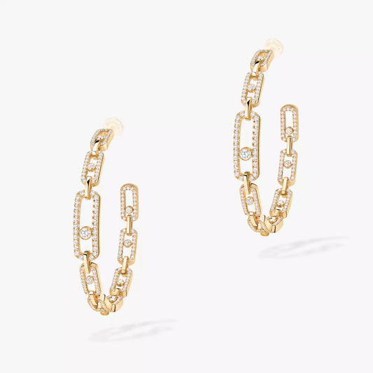 [[⭐Clover Jewelry]Move Link Diamond Hoop Earrings