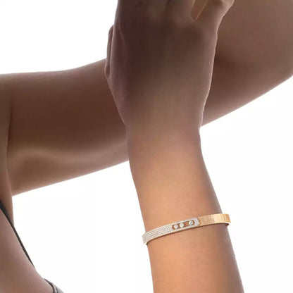 [⭐Clover Jewelry]Move Noa Ciselé half pavé bangle