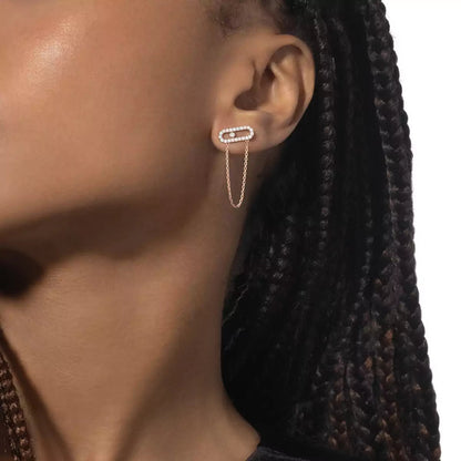 [⭐Clover Jewelry]Move Uno Diamond Earrings