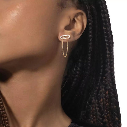 [⭐Clover Jewelry]Move Uno Diamond Earrings