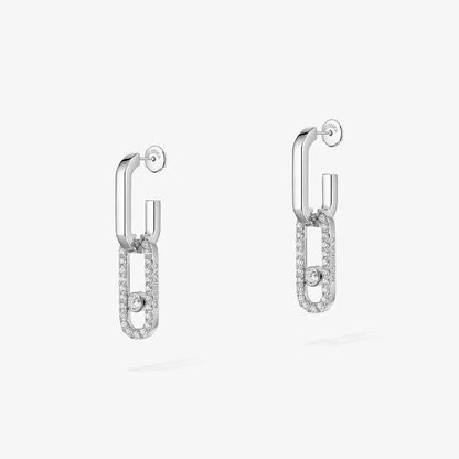 [⭐Clover Jewelry]Move Link Diamond Earrings