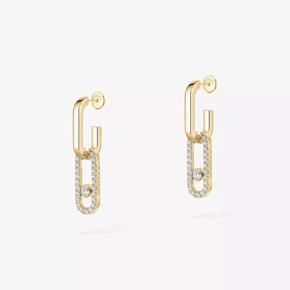 [⭐Clover Jewelry]Move Link Diamond Earrings