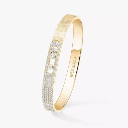 [⭐Clover Jewelry]Move Noa Ciselé half pavé bangle