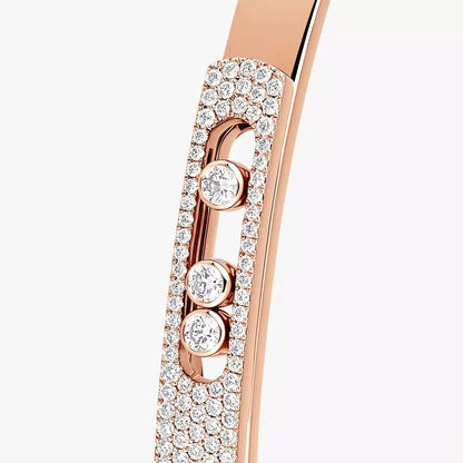 [⭐Clover Jewelry]Move Noa Rose Gold Pavé Diamond Bangle Bracelet