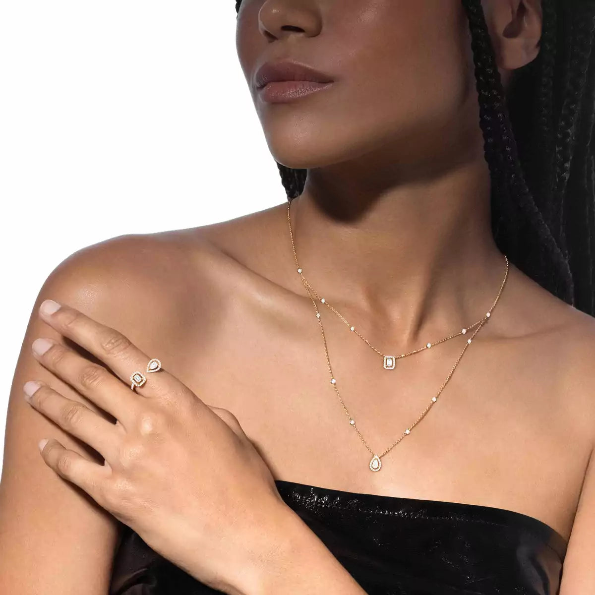[⭐Clover Jewelry]Diamond Necklace My Twin 2 Rows