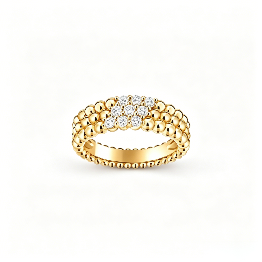 [⭐Clover Jewelry] THREE-ROW DIAMOND RING