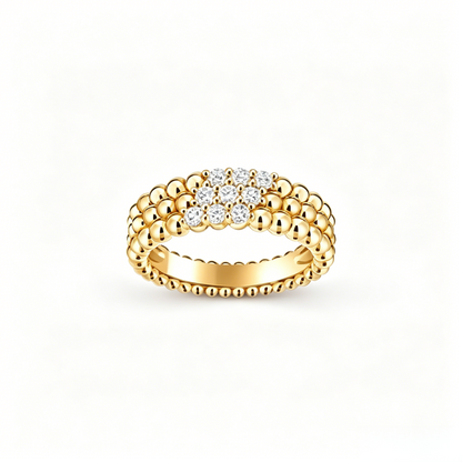[⭐Clover Jewelry] THREE-ROW DIAMOND RING