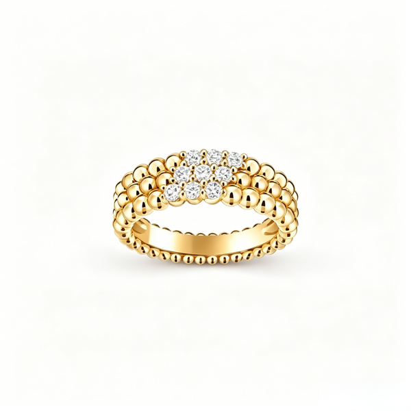 [⭐Clover Jewelry] THREE-ROW DIAMOND RING
