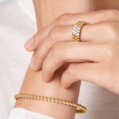 [⭐Clover Jewelry] THREE-ROW DIAMOND RING