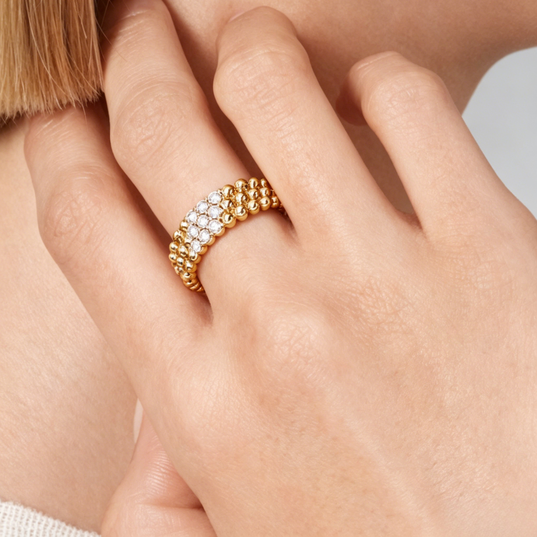 [⭐Clover Jewelry] THREE-ROW DIAMOND RING