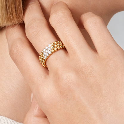 [⭐Clover Jewelry] THREE-ROW DIAMOND RING