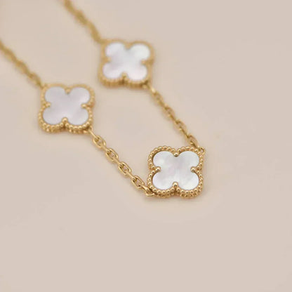 [⭐Clover Jewelry]CLOVER WHITE PEARL MOP 5 MOTIF BRACELET COLLECTION