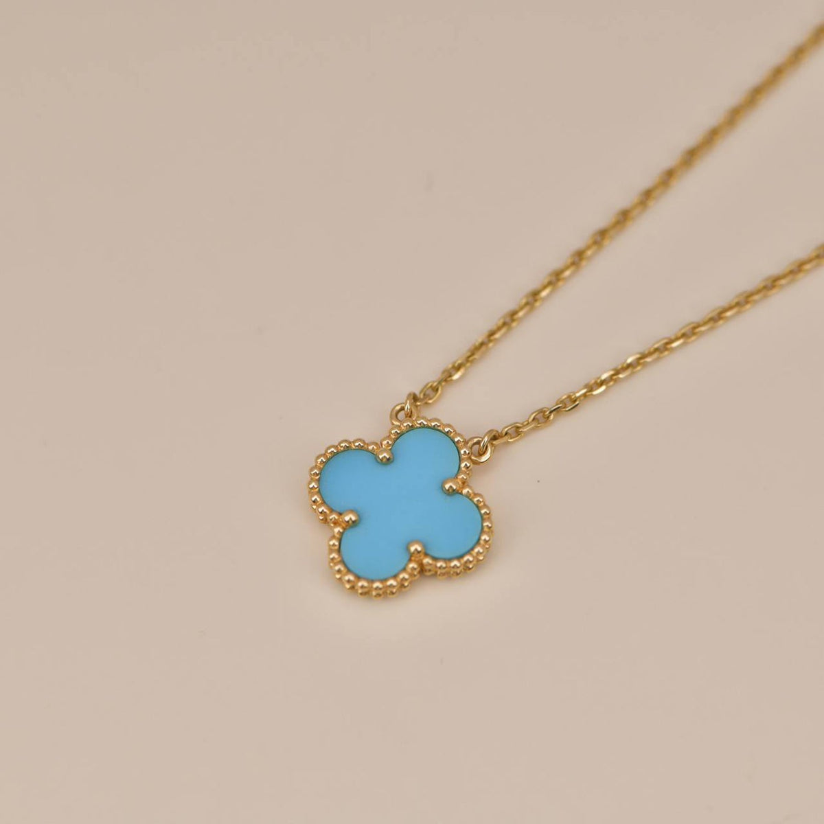 [⭐Clover Jewelry]CLOVER 15MM VINTAGE TURQUOISE NECKLACE