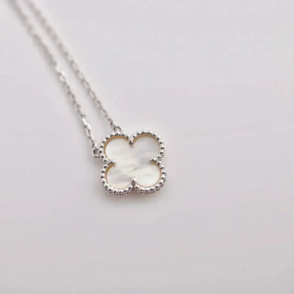 [⭐Clover Jewelry]CLOVER  15MM WHITE MOTHER-OF-PEARL SILVER