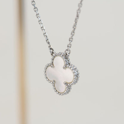 [⭐Clover Jewelry]CLOVER  15MM WHITE MOTHER-OF-PEARL SILVER