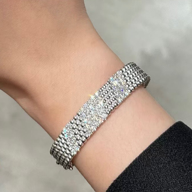 [⭐Clover Jewelry]  FIVE-ROW DIAMOND BRACELET
