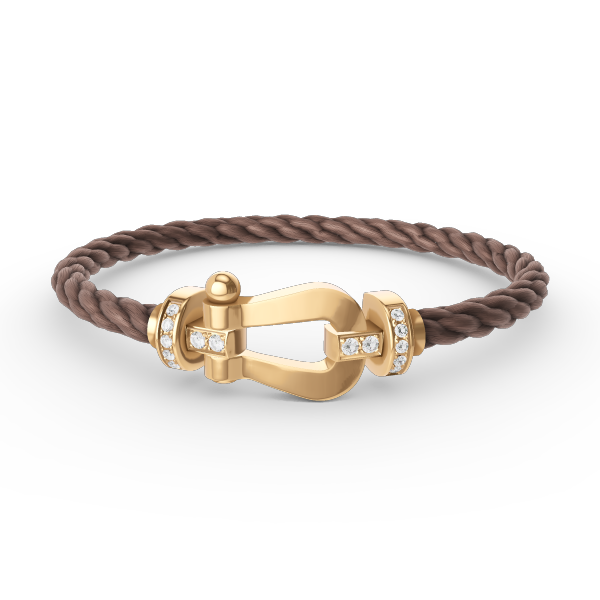 [⭐Clover Jewelry]FORCE LARGE HORSESHOE HALF DIAMOND BRACELET GOLD