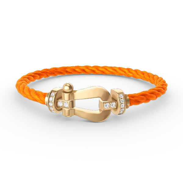 [⭐Clover Jewelry]FORCE LARGE HORSESHOE HALF DIAMOND BRACELET GOLD