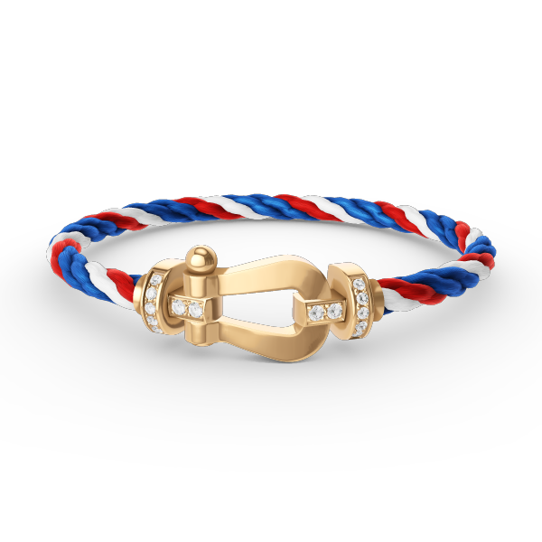 [⭐Clover Jewelry]FORCE LARGE HORSESHOE HALF DIAMOND BRACELET GOLD