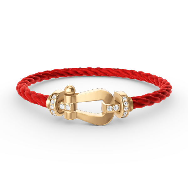[⭐Clover Jewelry]FORCE LARGE HORSESHOE HALF DIAMOND BRACELET GOLD