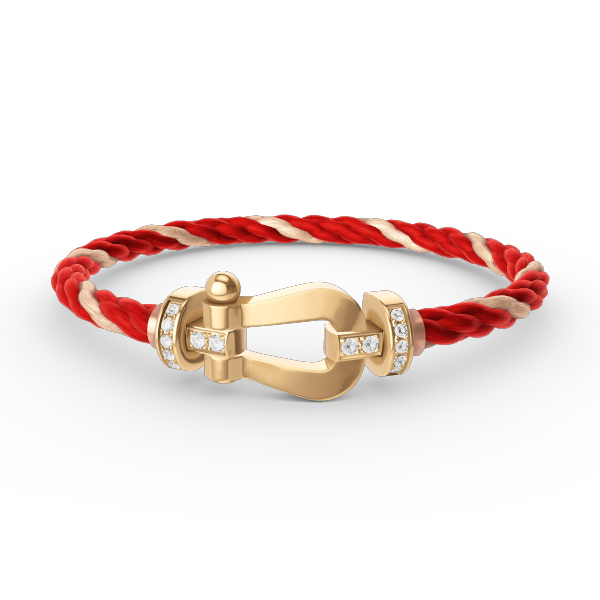 [⭐Clover Jewelry]FORCE LARGE HORSESHOE HALF DIAMOND BRACELET GOLD