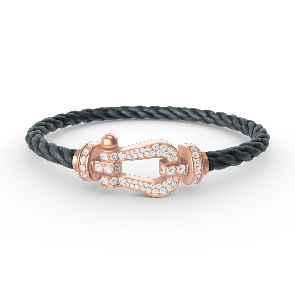 [⭐Clover Jewelry]FORCE LARGE HORSESHOE FULL DIAMOND BRACELET ROSE GOLD