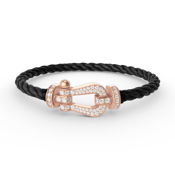 [⭐Clover Jewelry]FORCE LARGE HORSESHOE FULL DIAMOND BRACELET ROSE GOLD