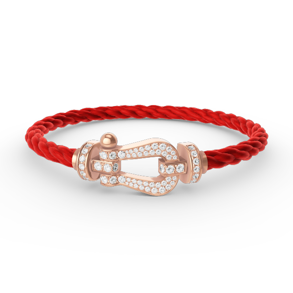 [⭐Clover Jewelry]FORCE LARGE HORSESHOE FULL DIAMOND BRACELET ROSE GOLD